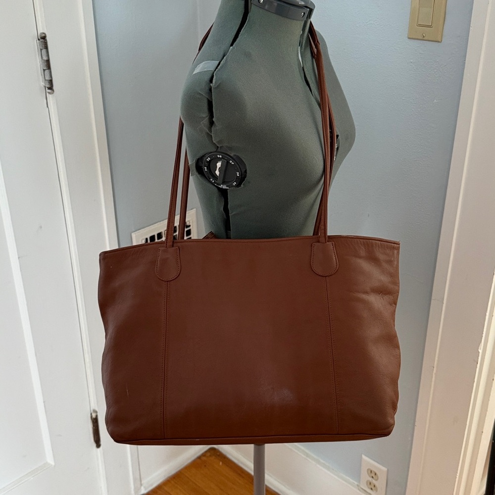 Vintage Coach ‘06 Carryall Tote Toffee Leather Bag & Gold Grommet Snap Wallet - Picture 5 of 16